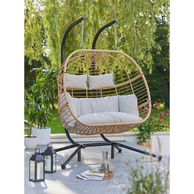 Rattan Hanging Double Egg Chair