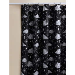 Monochrome Celestial Soft Touch Microfibre Shower Curtain
