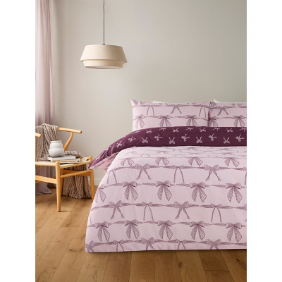 Pink Beautiful Bows Reversible Duvet Set