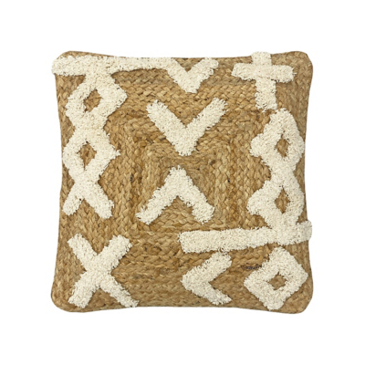 Furn Camfa Braided Jute Tufted Cotton Cushion