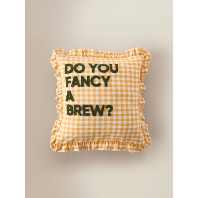 Fancy a Brew Slogan Cushion
