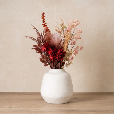 Scottish Everlastings 60cm Red and Brown Artificial Mixed Bouquet