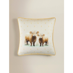 Natural Highland Cow Print Cushion