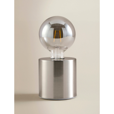 Silver-Tone Metal Bulb Table Lamp