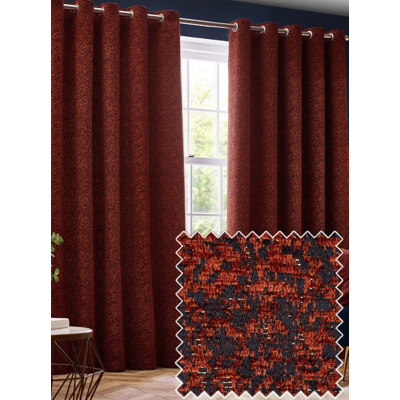 Paoletti Copper Galaxy Chenille Eyelet Curtains