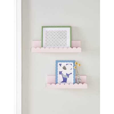 Light Pink Scalloped Wall Shelf - Set of 2