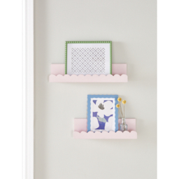 Light Pink Scalloped Wall Shelf - Set of 2