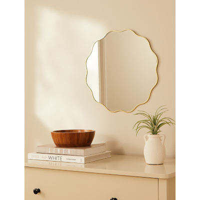 Gold Wavy Thin Edge Mirror