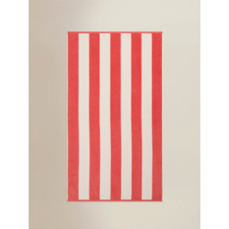 Red Striped Cotton Beach Towel