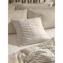 Yard Neutral Hebden Stripe 100% Cotton Cushion