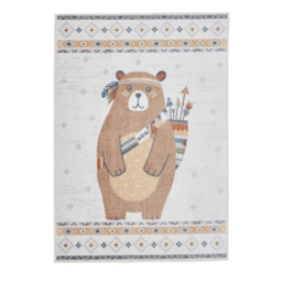 Think Rugs Vida Machine Washable Kids Bear Rug