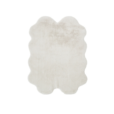 maker Luxury Fur Shaped Rug Ivory