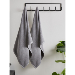 Catherine Lansfield Grey Quick Dry Bath Sheet - Set of 2