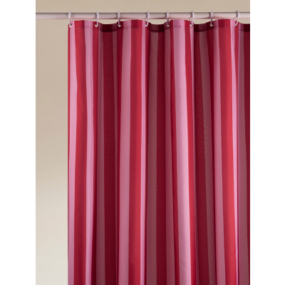 Red & Pink Block Stripe Shower Curtain
