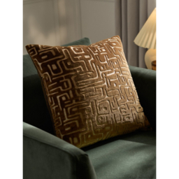 HOEM Brown Soren Cut Velvet Filled Cushion