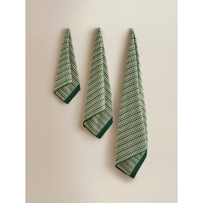 Green Textured Dot Cotton Towel Range