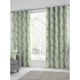 Fusion Matteo Green Eyelet Curtains