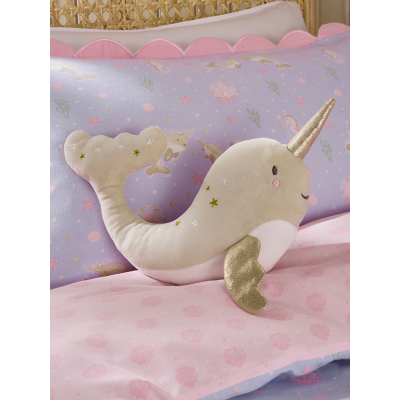 Stacey Solomon Under-The-Sea Narwhal-Shaped Cushion by George at