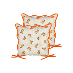 Furn Oranges Striped Outdoor Seat Pads - Set of 2