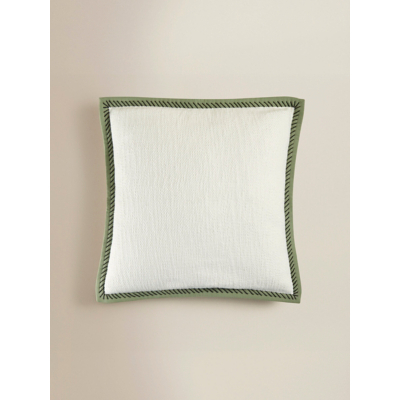 Green Blanket Stitch Flange Textured Cushion