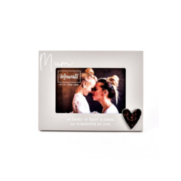 Moments Wooden Photo Frame with Heart 6 x 4 - Mum