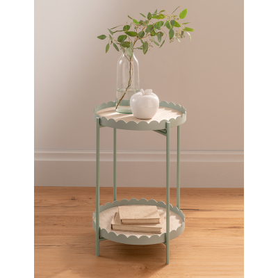 Green Scallop Side Table