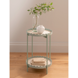 Green Scallop Side Table