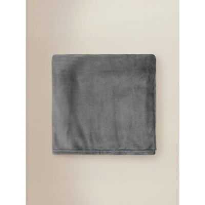 Charcoal Grey Plain Supersoft Throws Set of 2 - 120 x 150cm