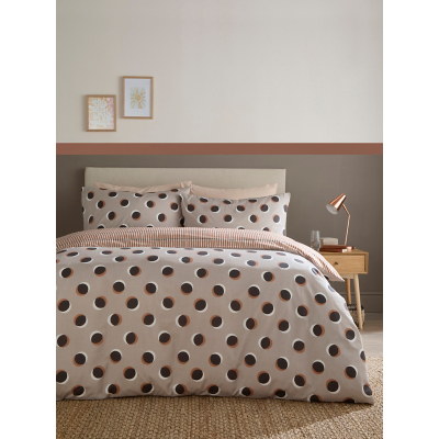 Fusion Natural Polka Spot Duvet Cover Set