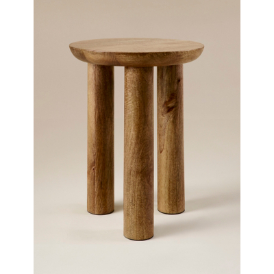Brown Mango Wood 3 Legged Table