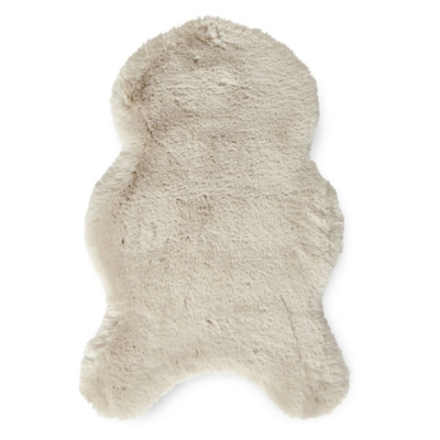 Think Rugs Beige Teddy Luxury Super Soft Pelt Shape Rug