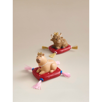 Novelty Capybara and Highland Cow Character Decorations - Set of 2