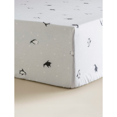 Penguin Brushed Cotton King Fitted Sheet