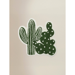 Green Cactus Cotton Bath Mat