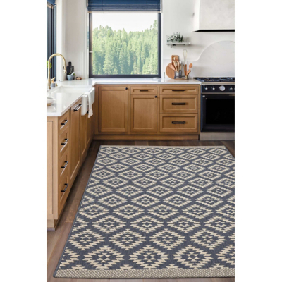 maker Indoor & Outdoor Navy Tile Rug