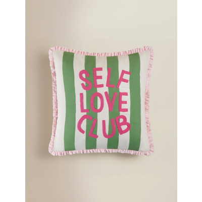 Self-Love Club Striped Cushion