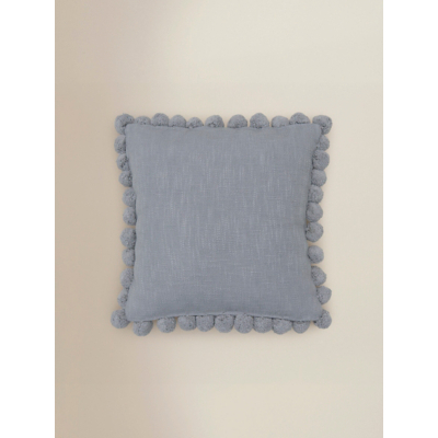 Slub Pom-Pom Edge Cushion