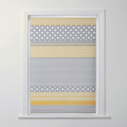 A-International Grey & Yellow Geometric Blackout Blind