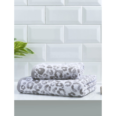 Fusion Bathroom Grey Animal Print Towel Range
