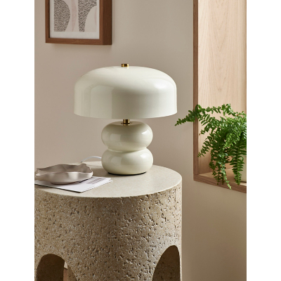 Cream Stubby Metal Table Lamp