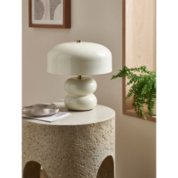 Cream Stubby Metal Table Lamp