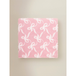 Pink Bow Faux Fur Throw  - 120 x 150 cm