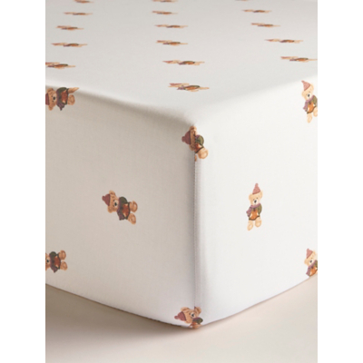 Cream Teddy Bear Fitted Sheet