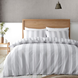 Catherine Lansfield Silver Cove Stripe Duvet Cover Set