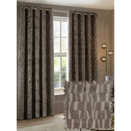 Paoletti Mink Manhattan Lined Velvet Eyelet Curtains