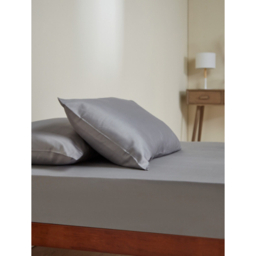 Grey 100% Cotton Sateen Deep Fitted Sheet
