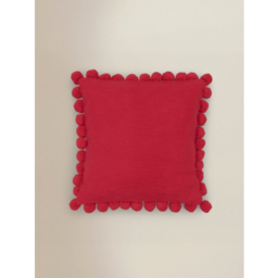 Slub Pom-Pom Edge Cushion