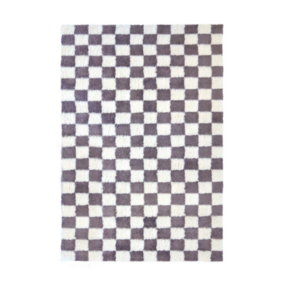 maker Checkerboard Lilac Shaggy Rug
