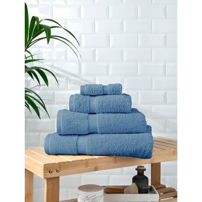 Blue Chambray Super Soft Cotton Towel & Bath Mat Range