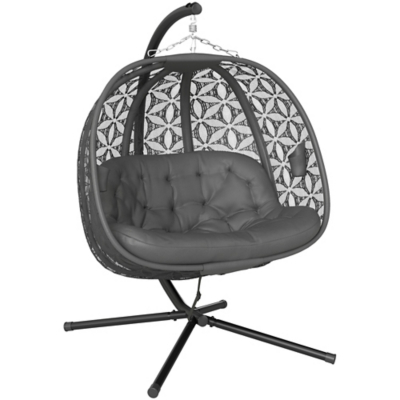 Outsunny Charcoal Grey Double Hanging Swing Chair